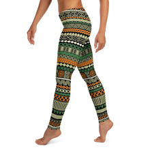 Load image into Gallery viewer, Soft Green Tiki Striped Leggings