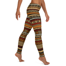 Load image into Gallery viewer, Earth Toned Tiki Striped Leggings