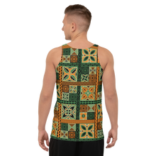 Load image into Gallery viewer, Green Tiki Squares Tank Top