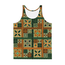 Load image into Gallery viewer, Green Tiki Squares Tank Top