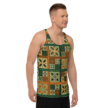 Load image into Gallery viewer, Green Tiki Squares Tank Top