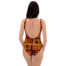 Load image into Gallery viewer, Fiery Tiki Squares One-Piece Swimsuit