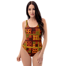 Load image into Gallery viewer, Fiery Tiki Squares One-Piece Swimsuit