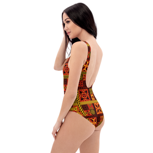 Fiery Tiki Squares One-Piece Swimsuit