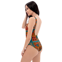 Load image into Gallery viewer, Beach Tiki Squares One-Piece Swimsuit