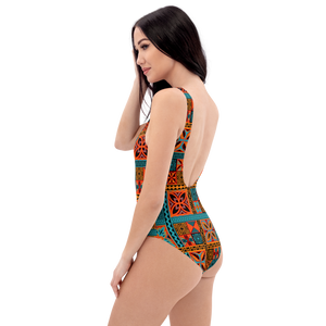 Beach Tiki Squares One-Piece Swimsuit