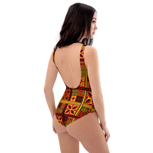 Load image into Gallery viewer, Fiery Tiki Squares One-Piece Swimsuit