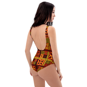 Fiery Tiki Squares One-Piece Swimsuit