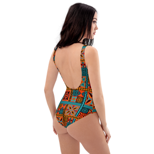 Beach Tiki Squares One-Piece Swimsuit