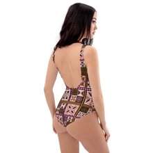 Load image into Gallery viewer, Pink Tiki Squares One-Piece Swimsuit