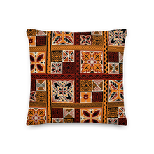 Load image into Gallery viewer, Brown Tiki Squares Premium Pillow