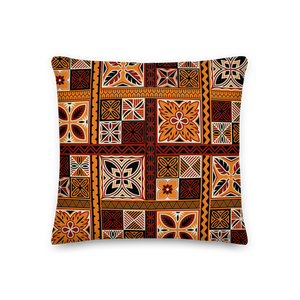 Brown Tiki Squares Premium Pillow