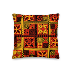 Fiery Tiki Squares Premium Pillow