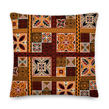 Load image into Gallery viewer, Brown Tiki Squares Premium Pillow