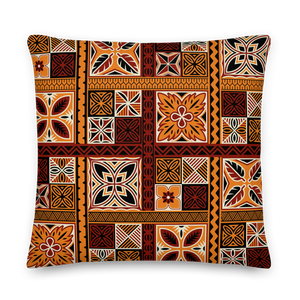 Brown Tiki Squares Premium Pillow