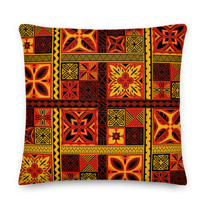 Fiery Tiki Squares Premium Pillow