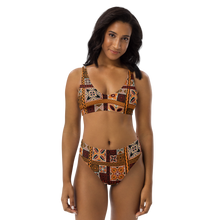 Load image into Gallery viewer, Tiki Squares high-waisted bikini