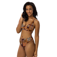 Load image into Gallery viewer, Tiki Squares high-waisted bikini