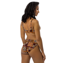 Load image into Gallery viewer, Tiki Squares high-waisted bikini