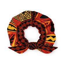 Load image into Gallery viewer, Fiery Tiki Squares Scrunchie