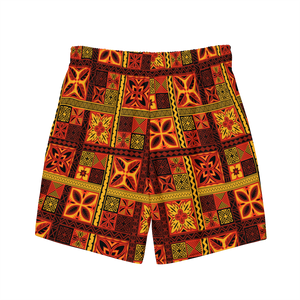 Fiery Tiki Squares Swim Trunks