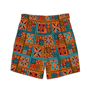 Beach Tiki Squares Swim Trunks