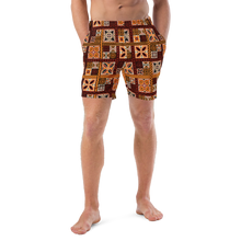 Load image into Gallery viewer, Tiki Squares Swim Trunks