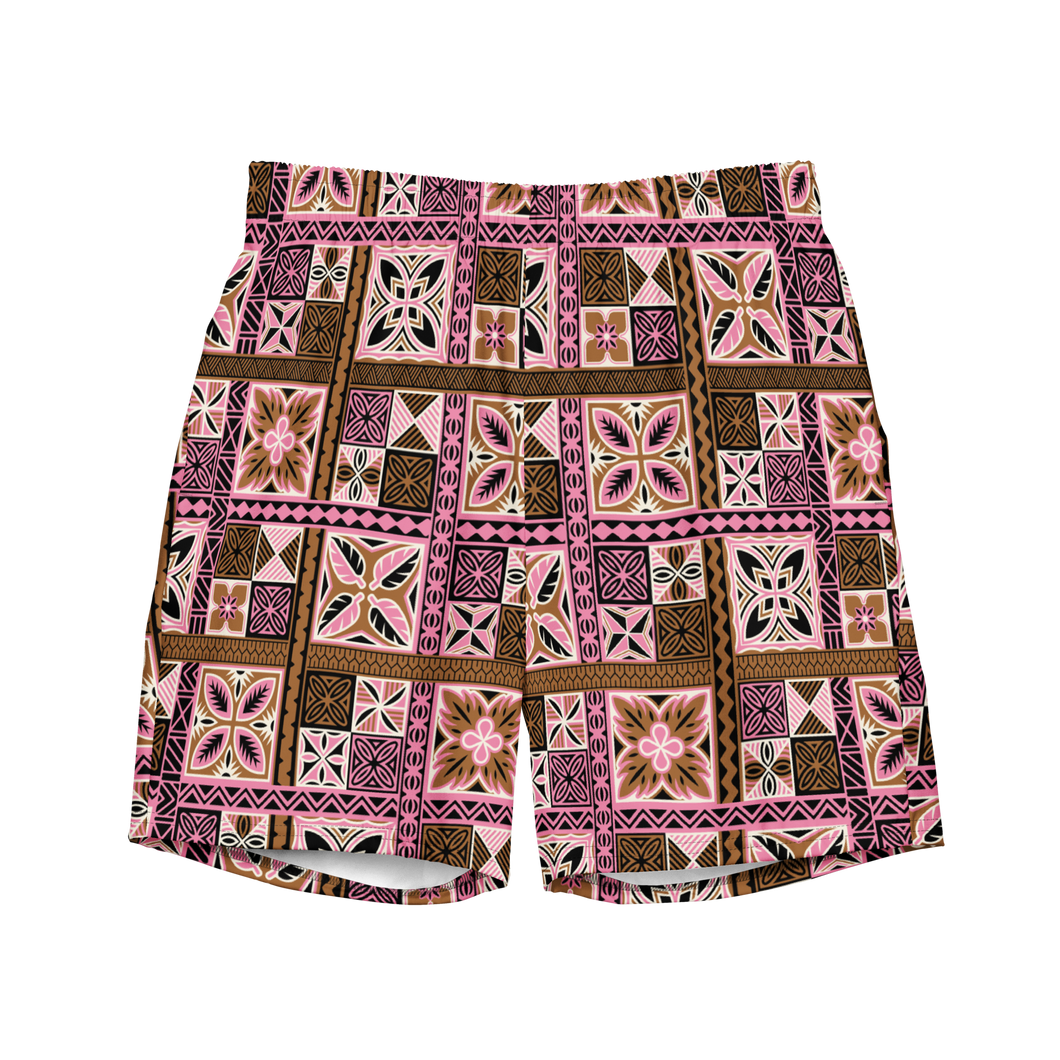 Neapolitan Tiki Squares Swim Trunks