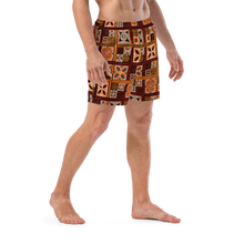 Load image into Gallery viewer, Tiki Squares Swim Trunks