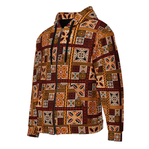 Tiki Squares Unisex zip hoodie