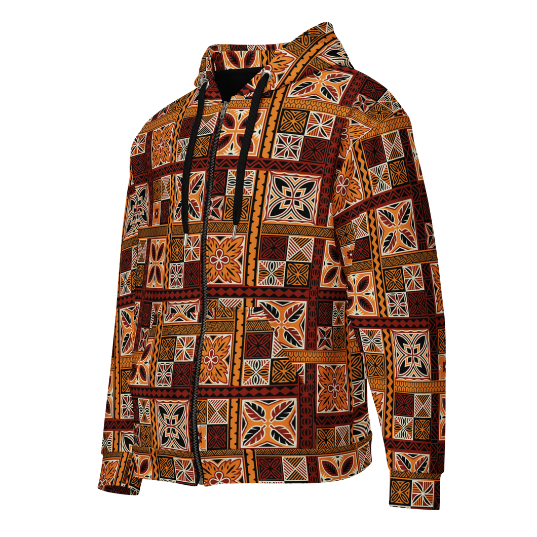 Tiki Squares Unisex zip hoodie