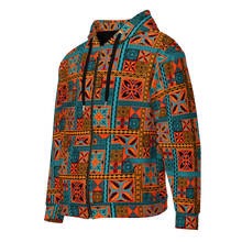 Load image into Gallery viewer, Beach Tiki Squares Unisex zip hoodie