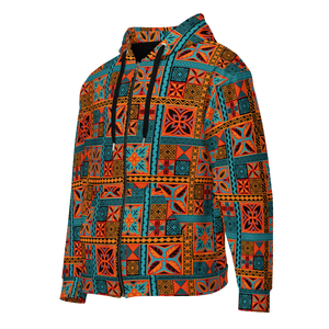 Beach Tiki Squares Unisex zip hoodie