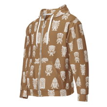 Load image into Gallery viewer, Brown Little Tikis Unisex zip hoodie