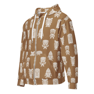 Brown Little Tikis Unisex zip hoodie