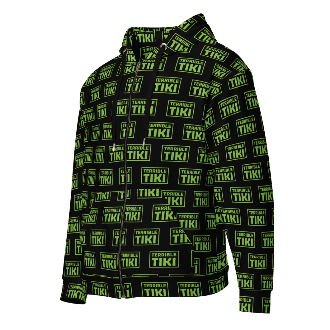 Terrible Tiki Pattern Unisex zip hoodie