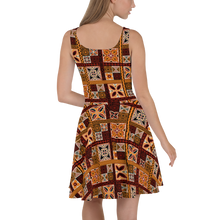 Load image into Gallery viewer, Brown Tiki Squares Skater Dress