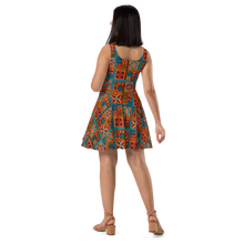 Load image into Gallery viewer, Beach Tiki Squares Skater Dress