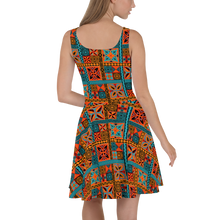 Load image into Gallery viewer, Beach Tiki Squares Skater Dress