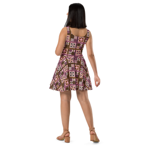 Neapolitan Tiki Squares Skater Dress