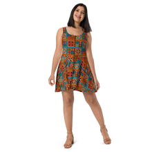 Load image into Gallery viewer, Beach Tiki Squares Skater Dress