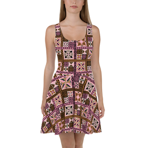 Neapolitan Tiki Squares Skater Dress