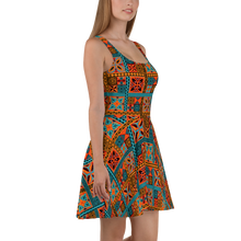 Load image into Gallery viewer, Beach Tiki Squares Skater Dress