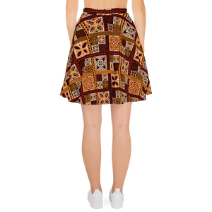 Tiki Squares Skater Skirt