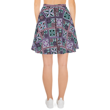 Load image into Gallery viewer, Purple Tiki Squares Skater Skirt