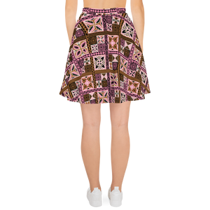 Neapolitan Tiki Squares Skater Skirt