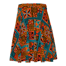 Load image into Gallery viewer, Beach Tiki Squares Skater Skirt