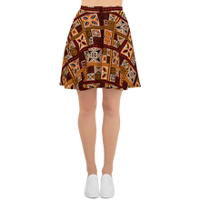 Load image into Gallery viewer, Tiki Squares Skater Skirt