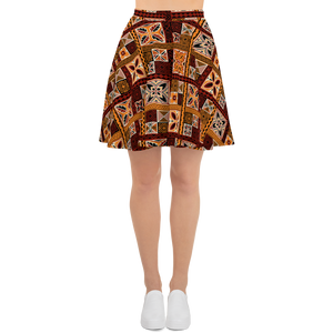 Tiki Squares Skater Skirt