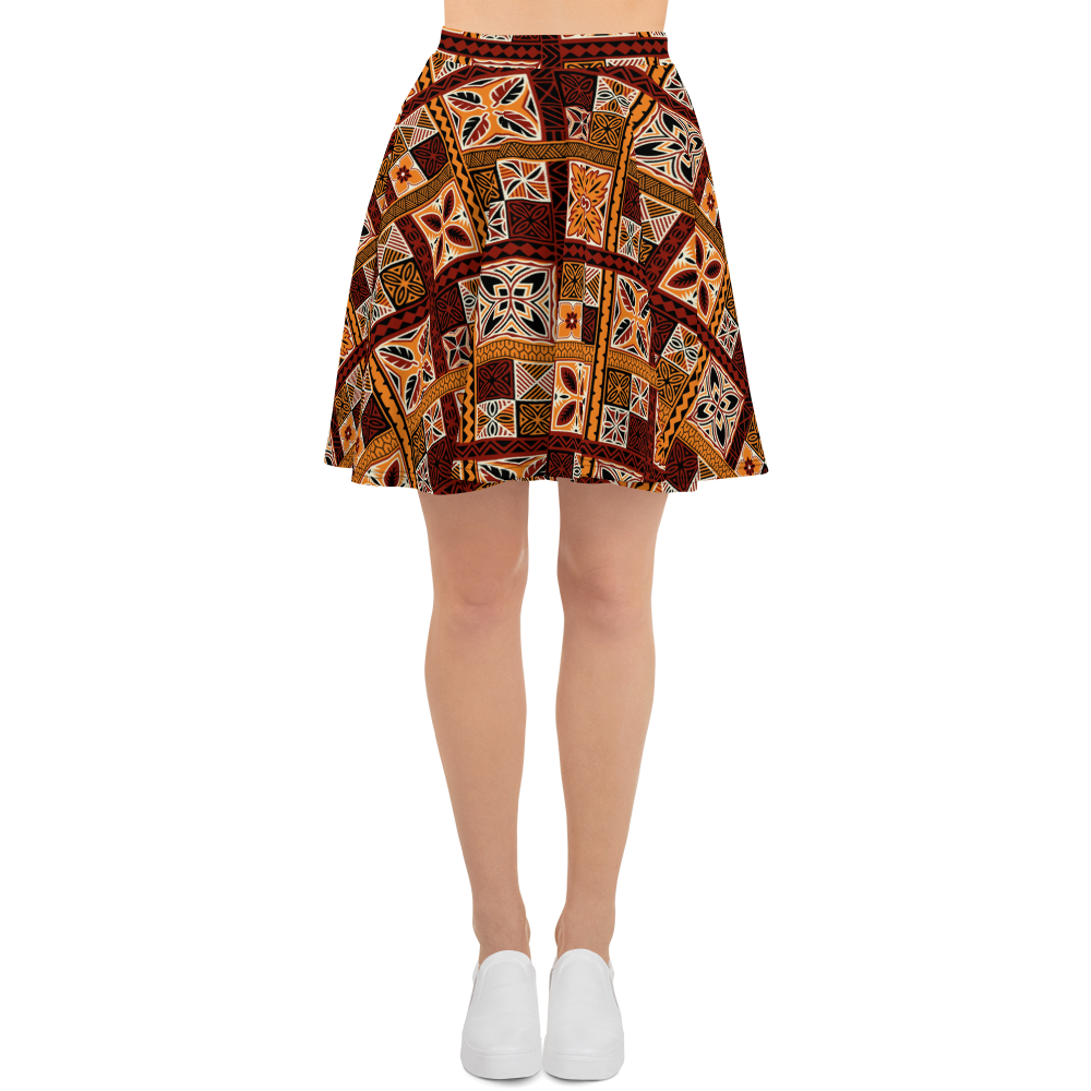 Tiki Squares Skater Skirt